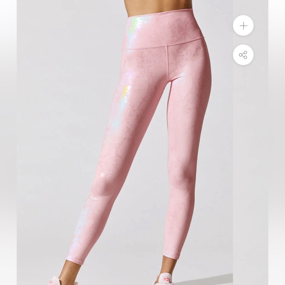 Carbon38 Metallic Snake High Rise 7/8 Legging in Pink, sz small, like new!